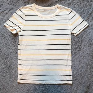 Yellow, Navy, and Black Striped Tee