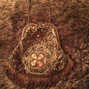 Custom made antique style beaded purse.