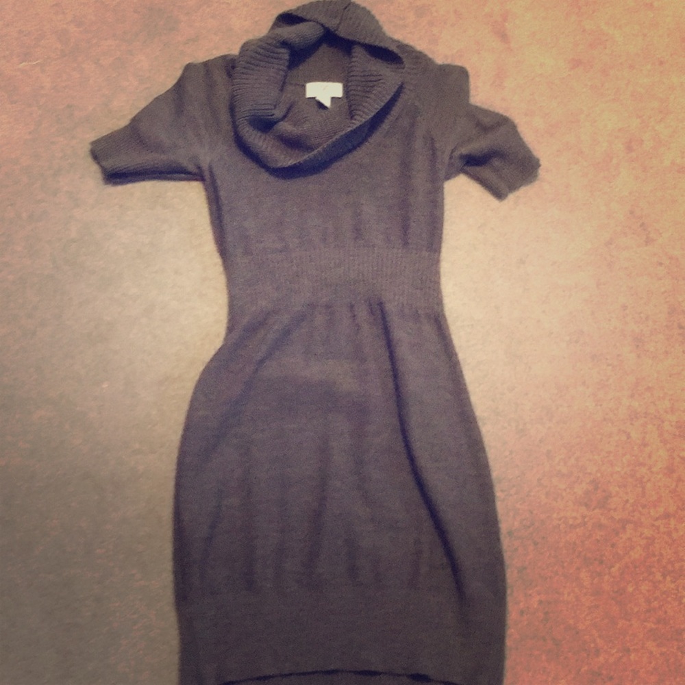 Brown knit form fitting dress
