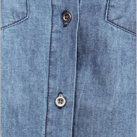 Denim Top Blouse Button Down Shirts - Picture 8 of 8