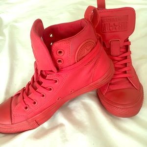 All red converse high tops - unisex!