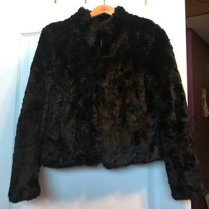 Faux fur black coat