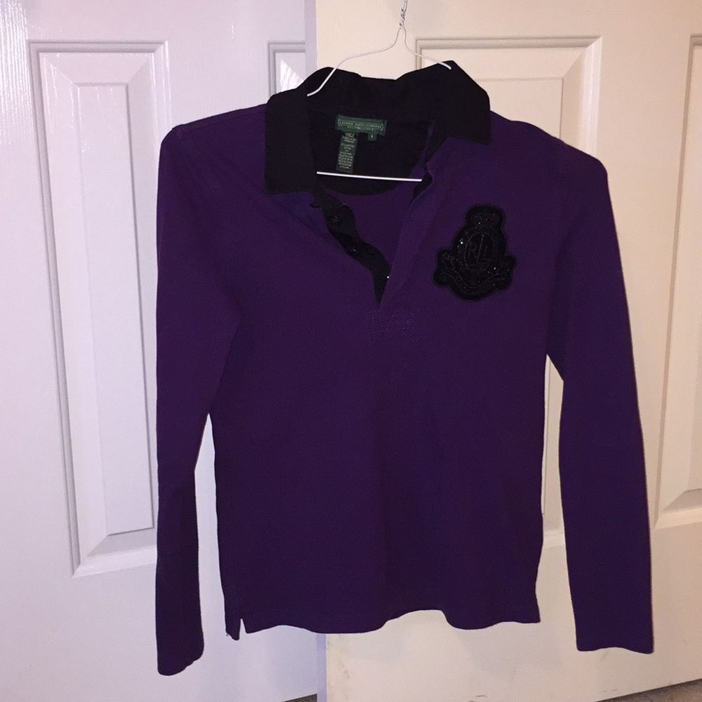 Long-sleeved Ralph Lauren embroidered top