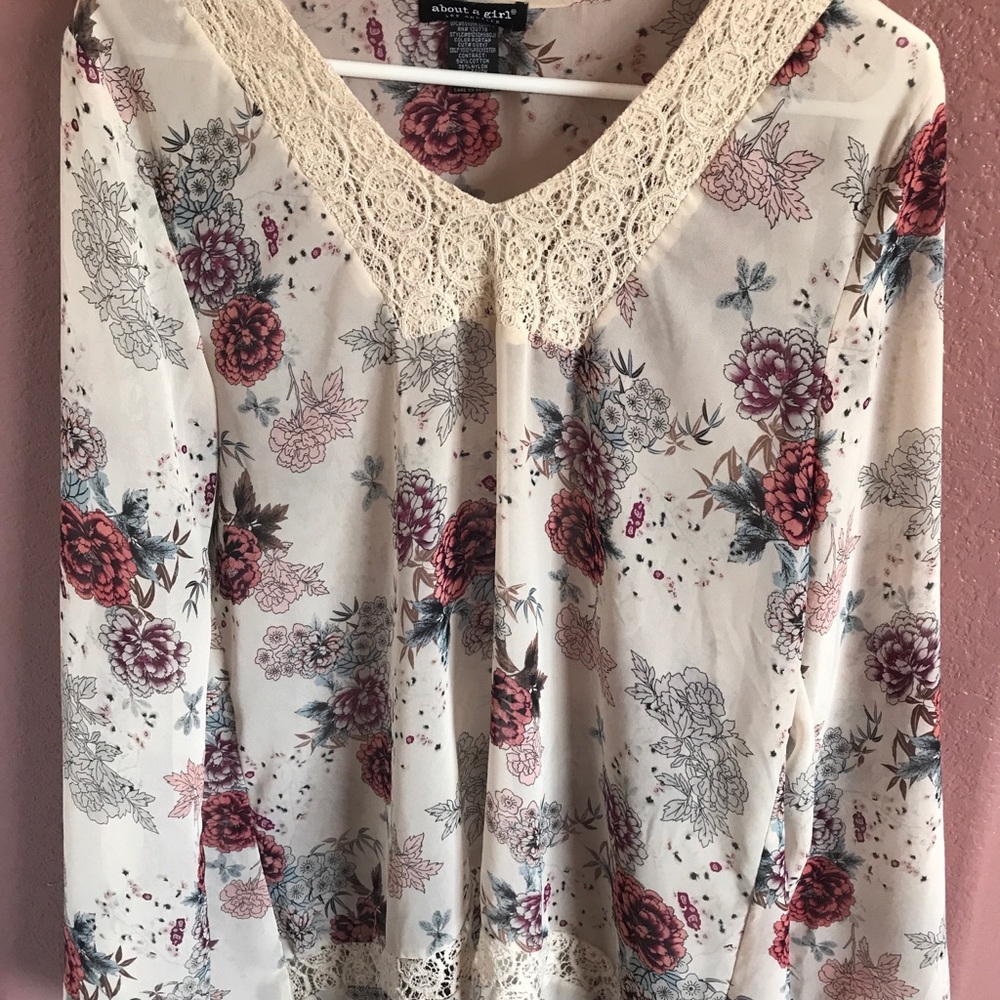 Floral peasant shirt