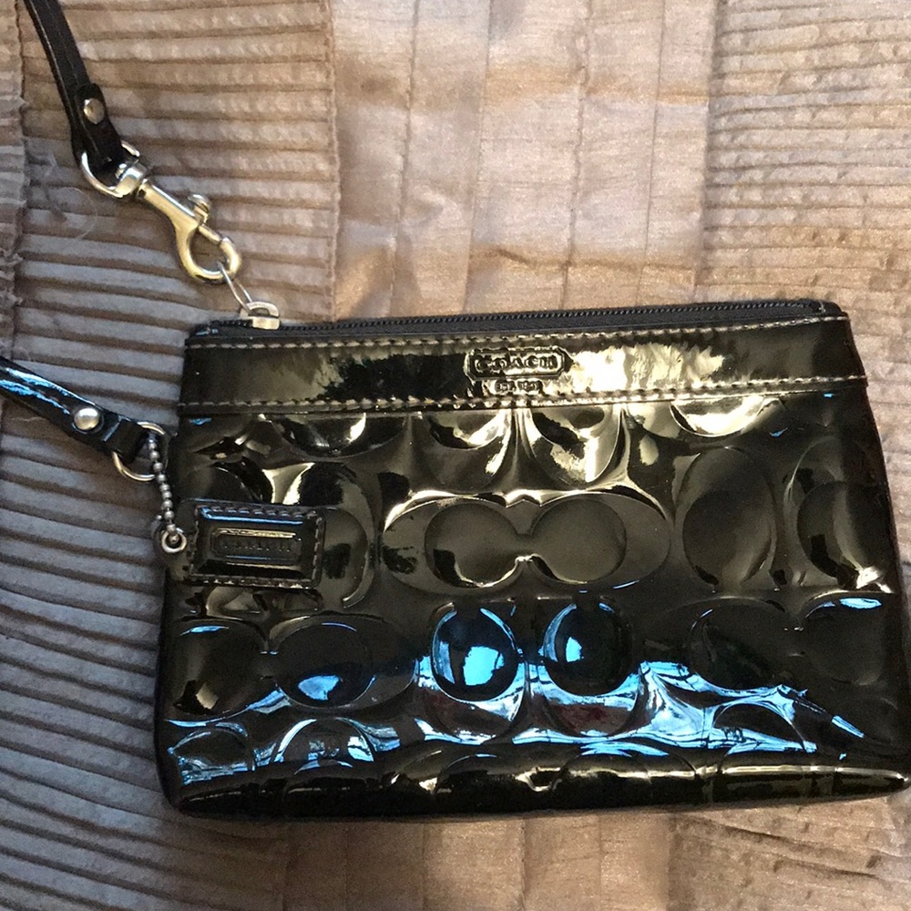 Black coach wristlet