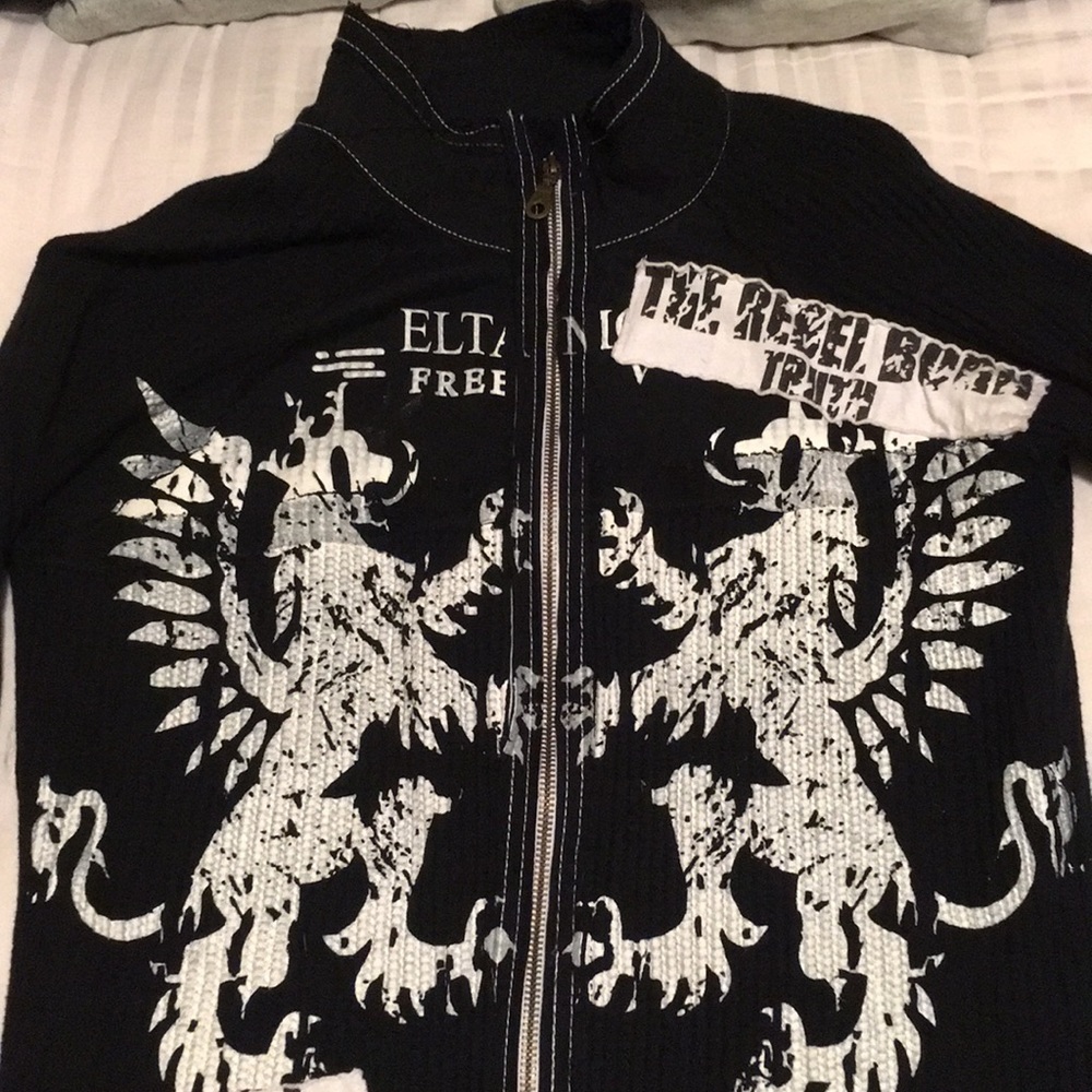 Full zip rock n roll style sweater