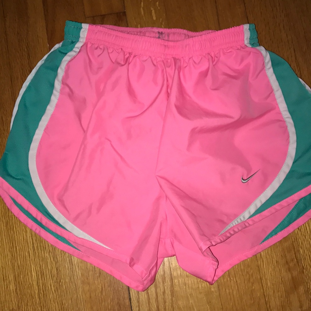 Pink white & turquoise Nike tempo shorts XS
