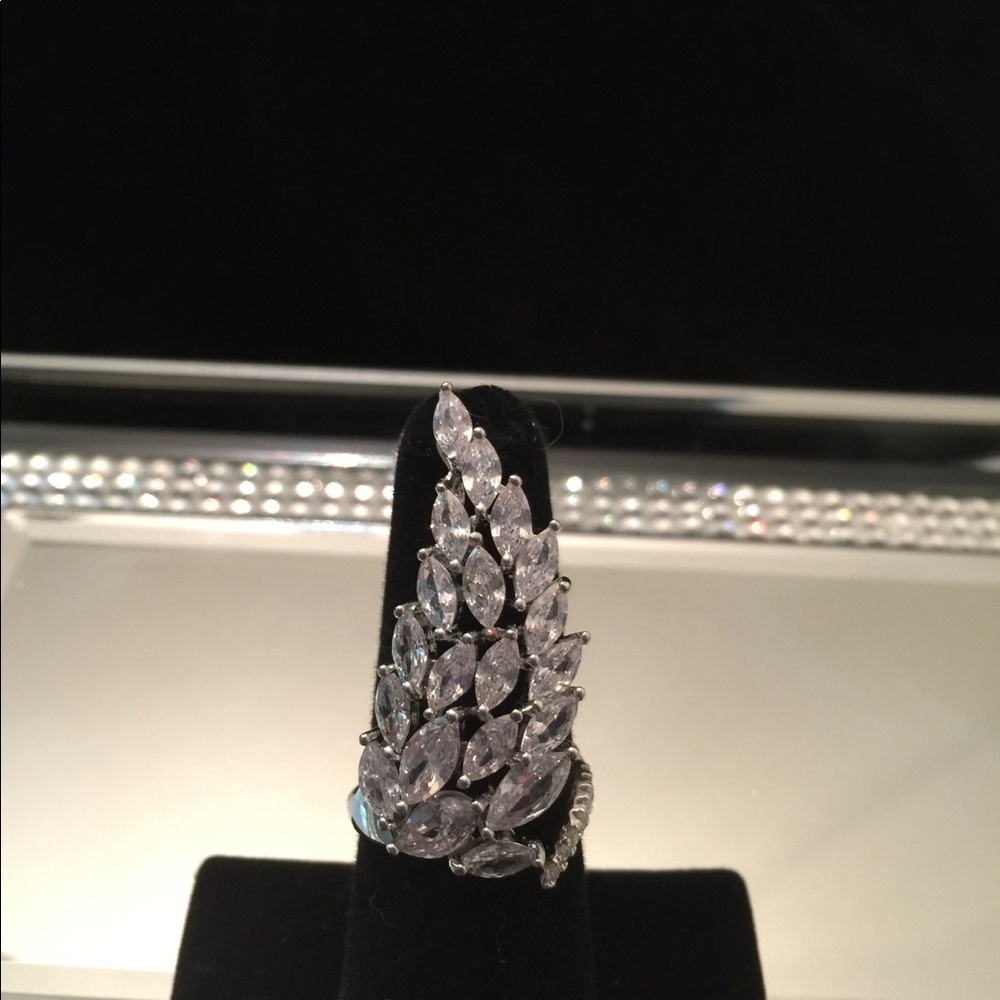 6 CTW Peacock inspired Ring Adjustable