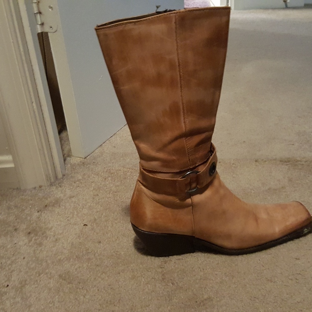 Real leather Italian cow boy boots