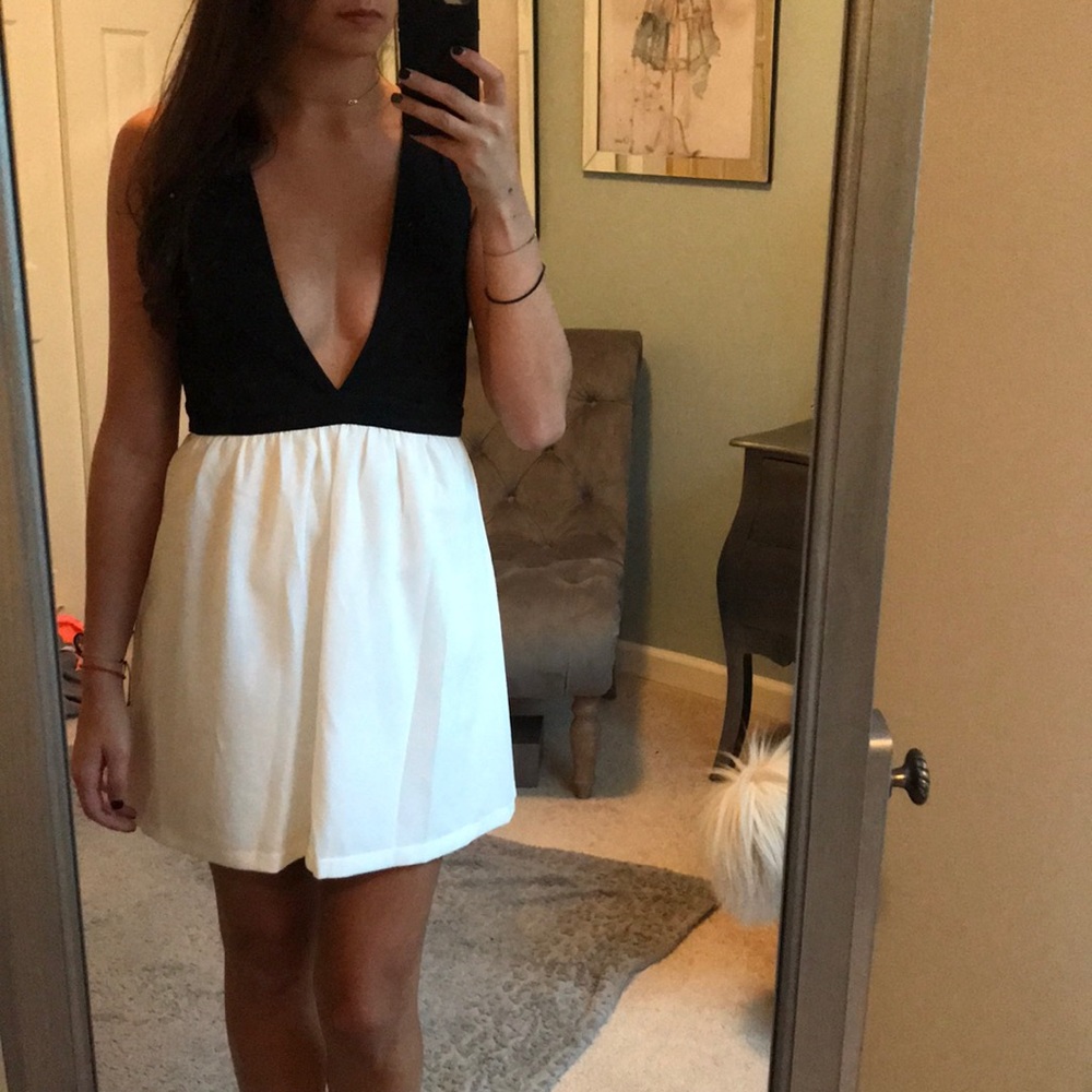 Sparkle and Fade Deep V Dress