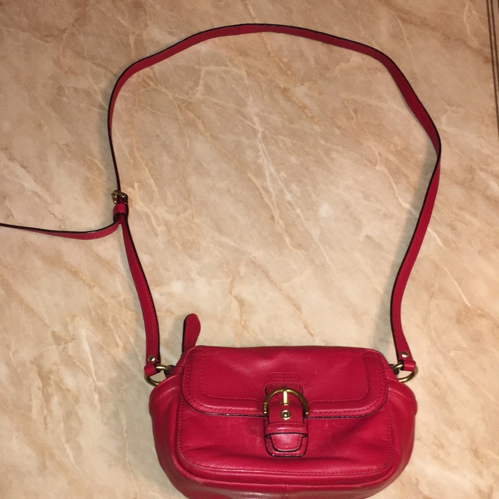 Red Coach Messenger Bag