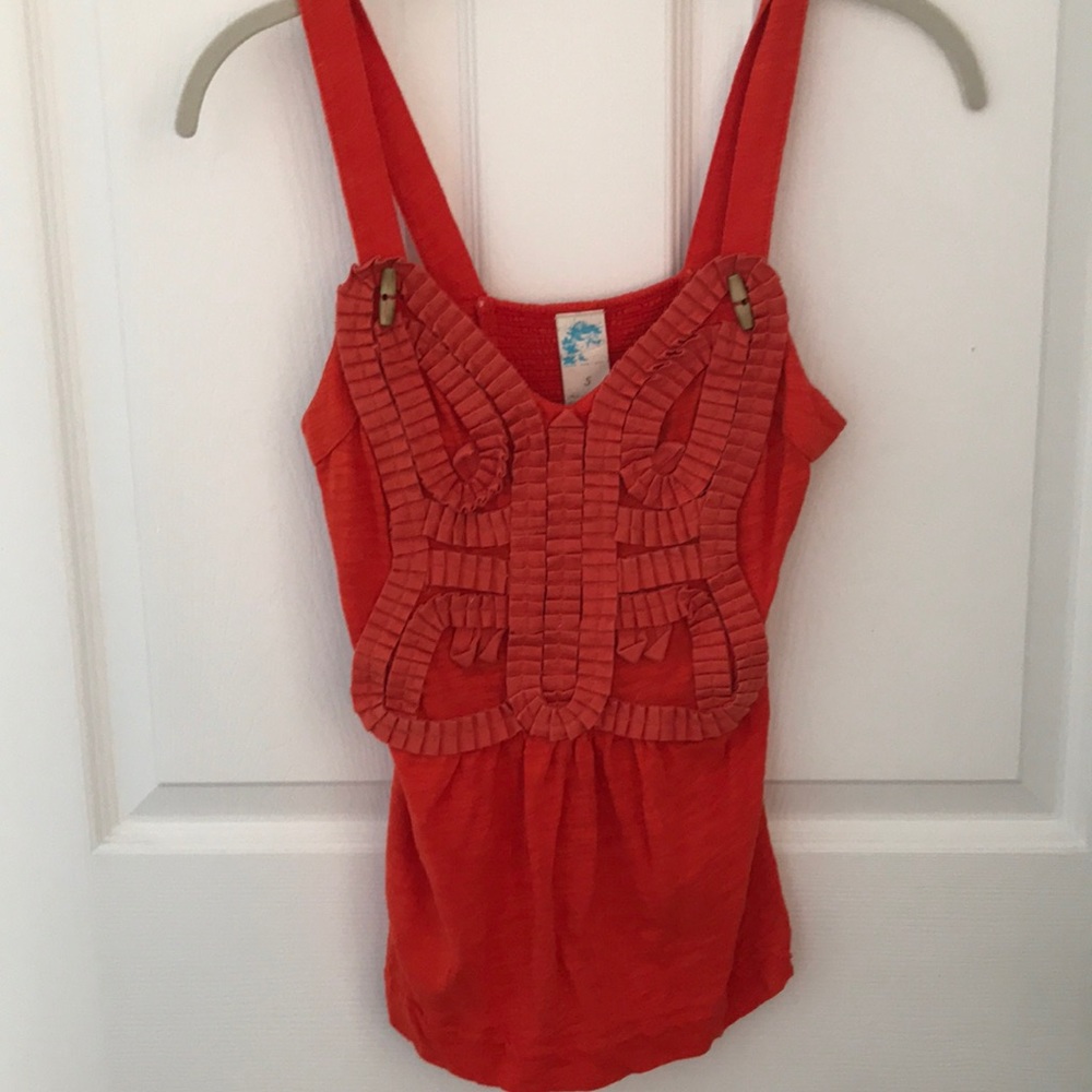 Anthropologie orange top size small