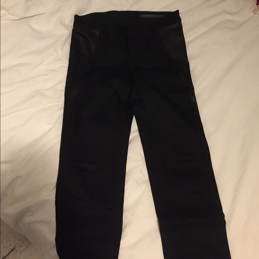 Rag and bone jeans with leather paneling