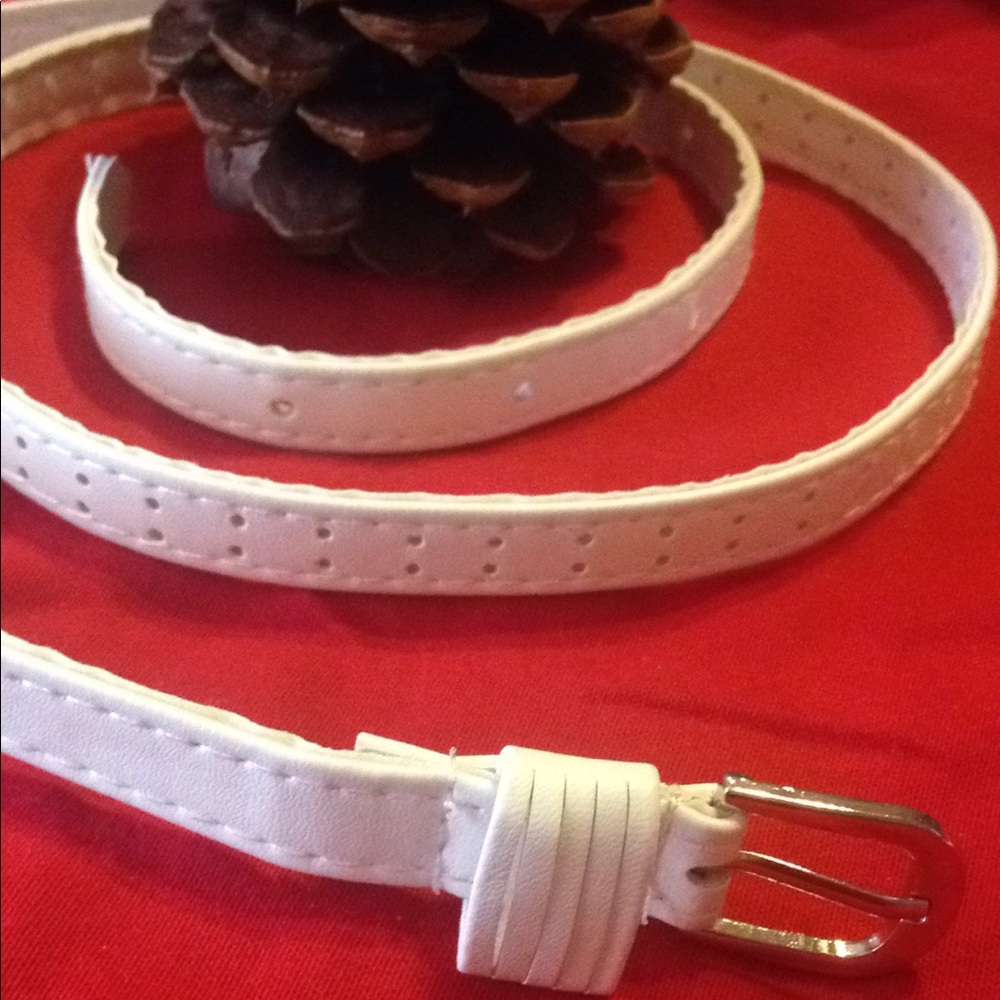 Skinny Cute Stylish White Belt