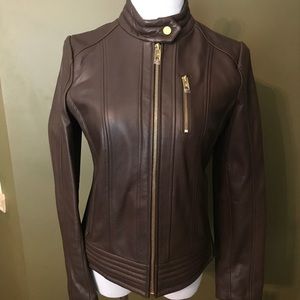 New Michael Kors Moto Leather Jacket