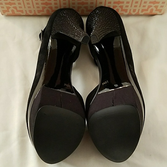 GB by Gianni Bini Black Suede Crystal Heels - Picture 4 of 8