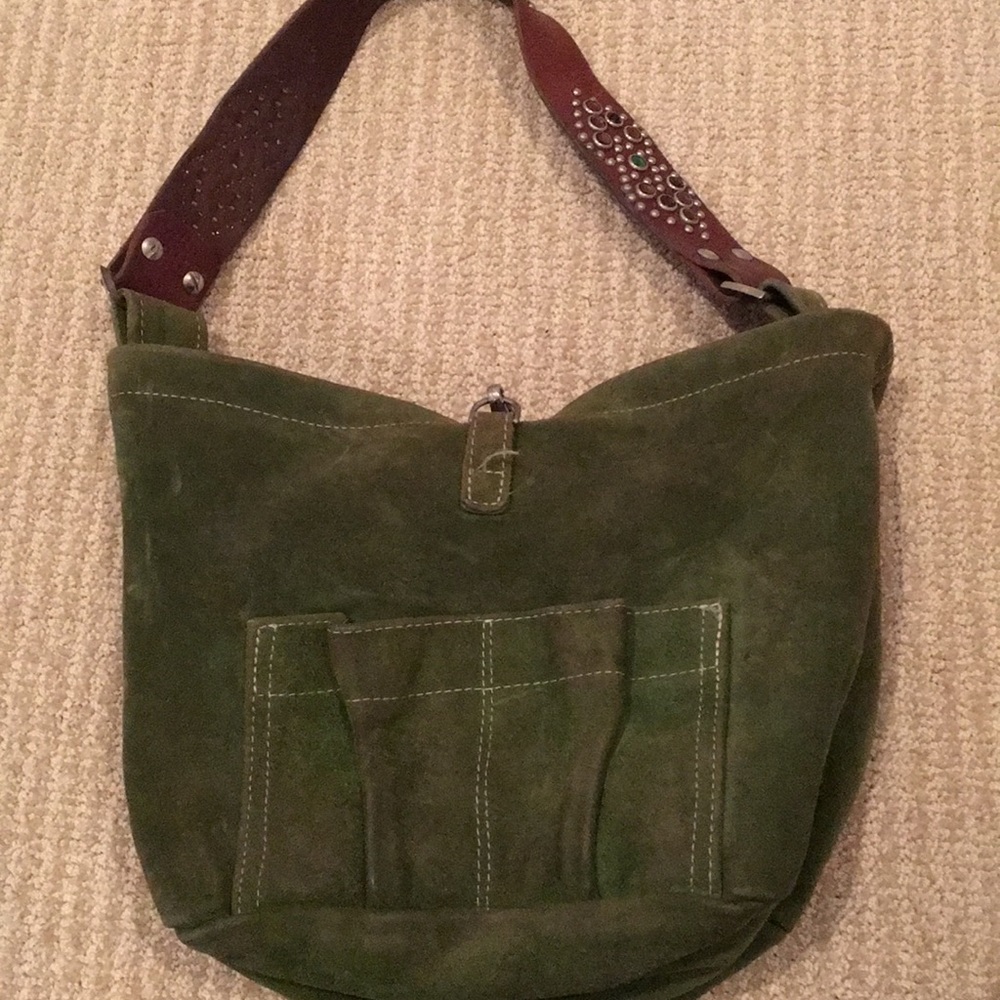 Tylie Malibu green suede handbag