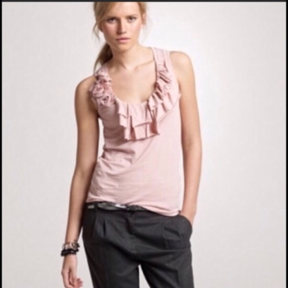 J. Crew Ruffle and Roses Tissue Tank