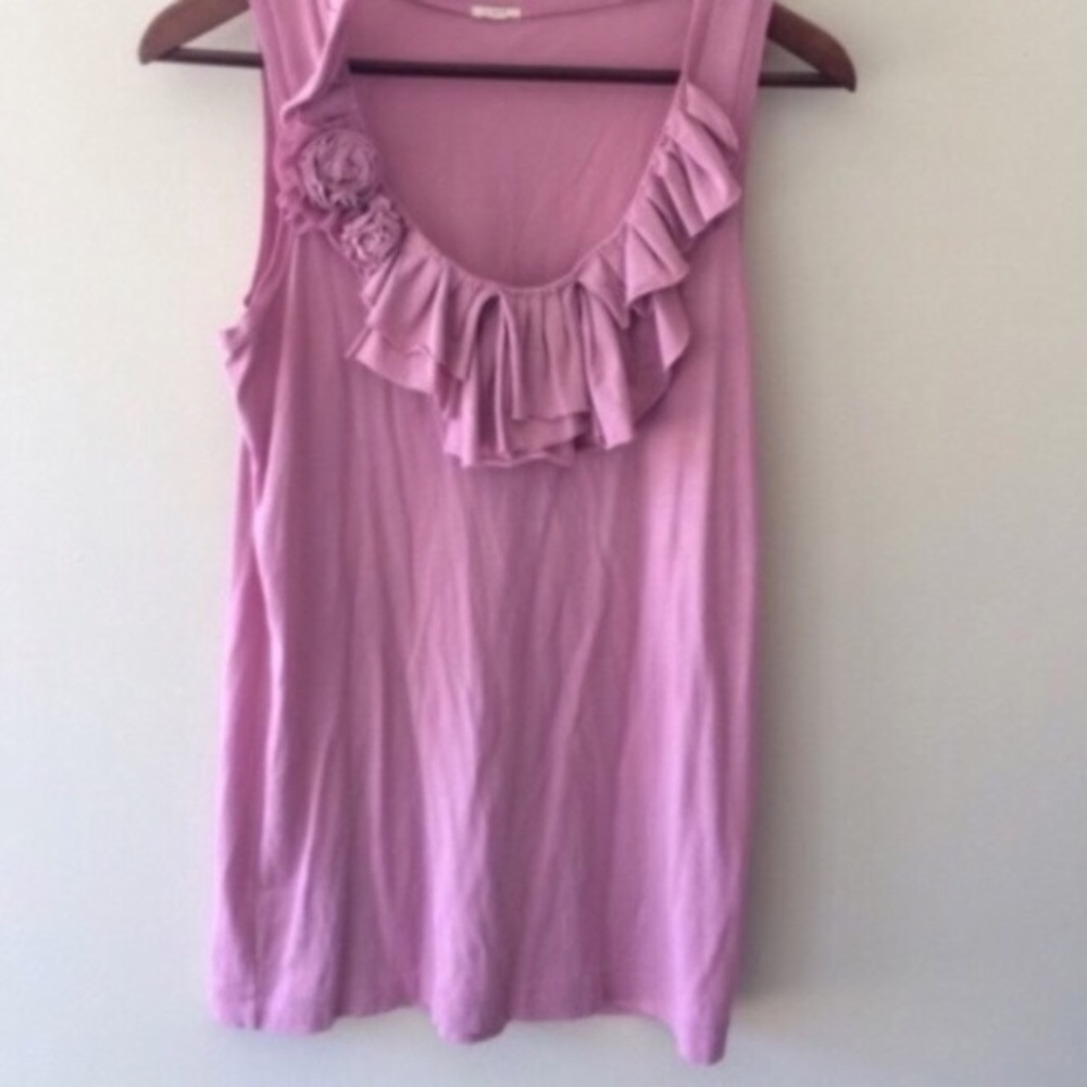 J. Crew Ruffle and Roses Tissue Tank - Picture 2 of 4