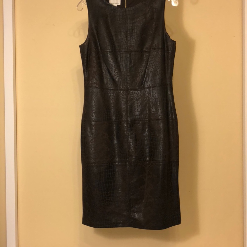 Faux leather cocktail dress