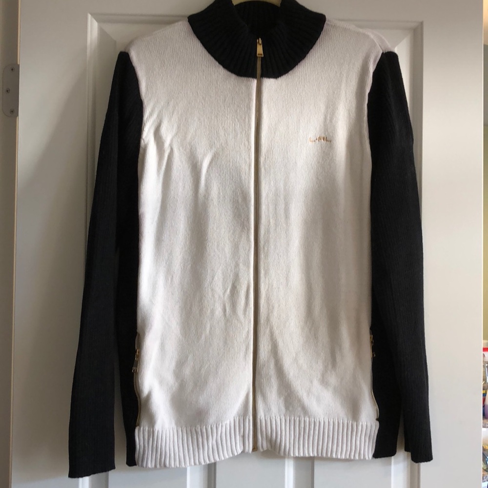 Lauren Ralph Lauren 1x colorblock sweater jacket