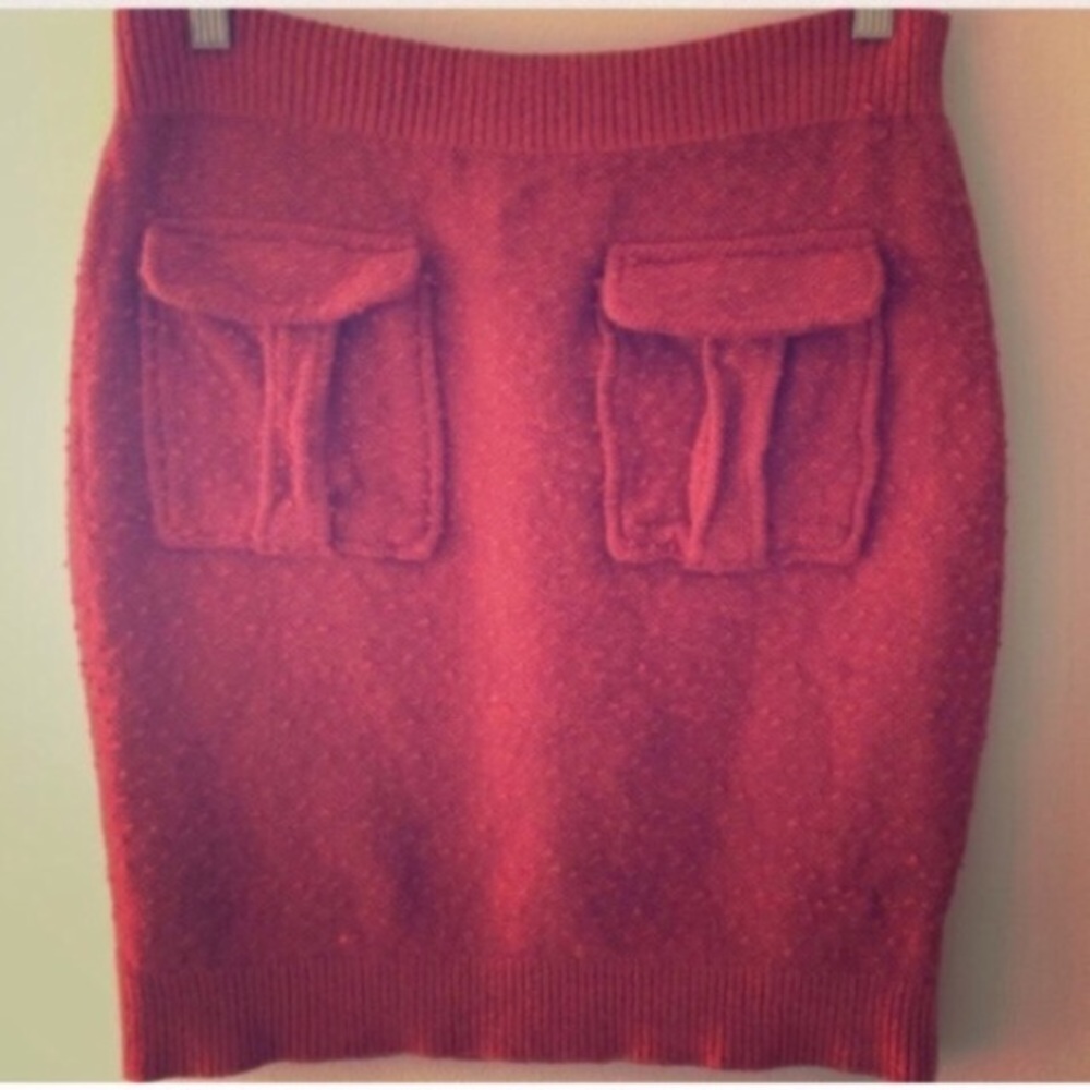 Moth Textured Wool Blend Skirt