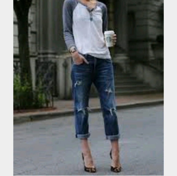 Current/Elliott Denim - Current Elliott distressed boyfriend jeans
