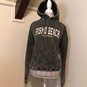 Pismo Beach hoodie with trendy “worn” look