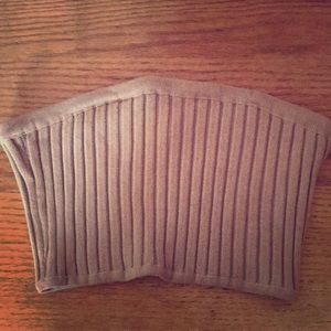 Ribbed bandeau cream bra strapless top