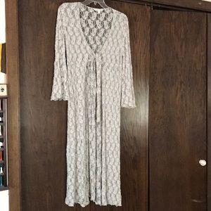 CAbi long lace cardigan