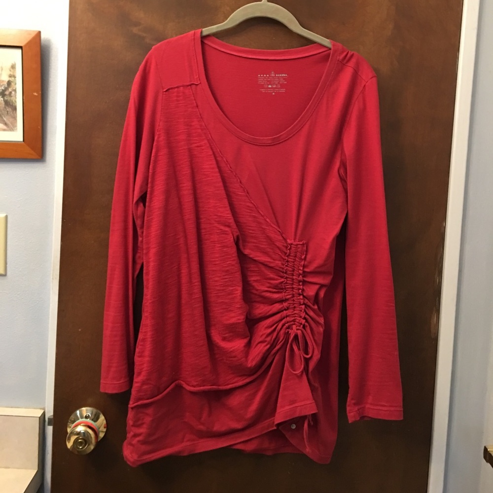 Red cotton yoga tunic