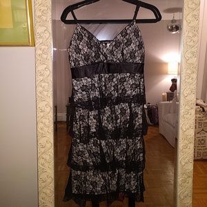 Black Lace Ruffled formal Dress