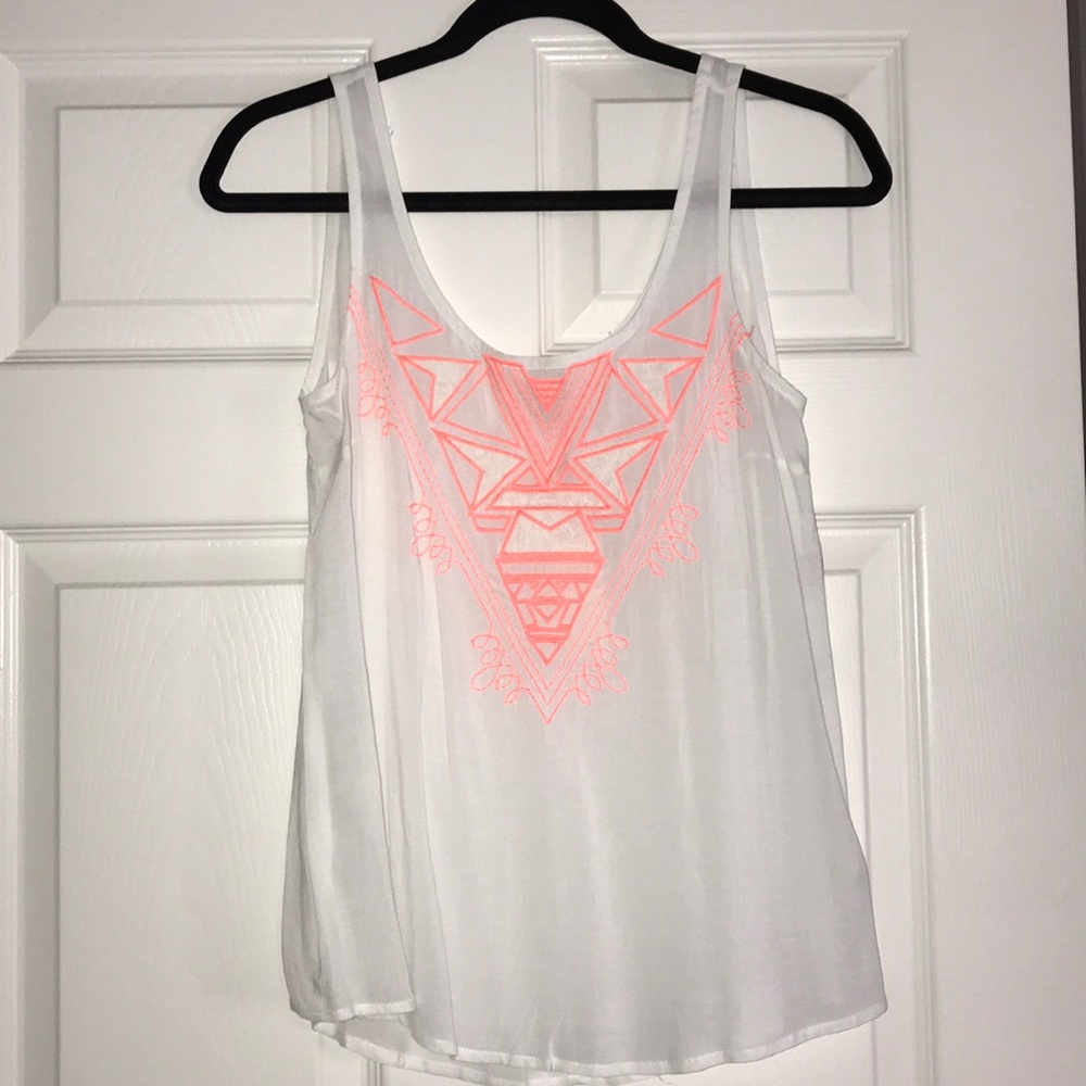NWT white and pink tank