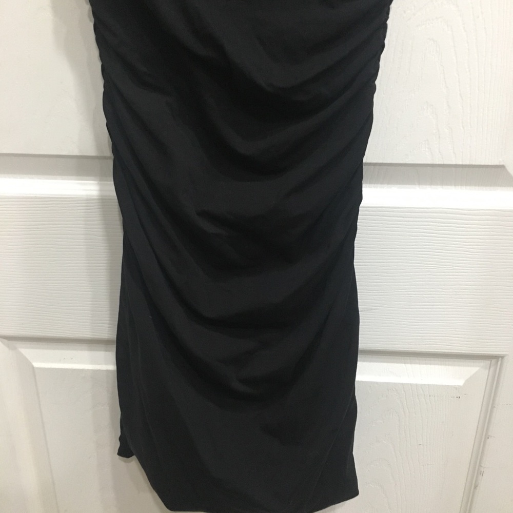 BODEN Black Dress Size 4R US Off Shoulder Ruched - Picture 5 of 8