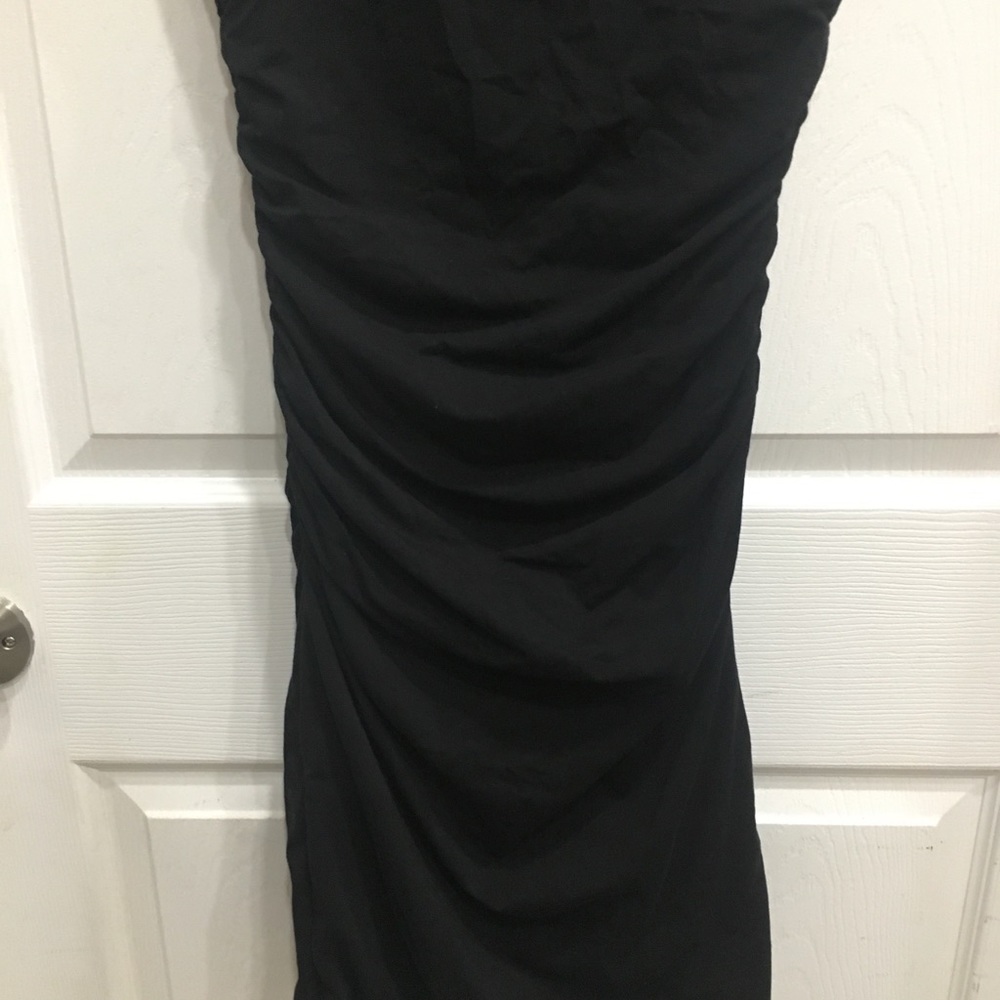 BODEN Black Dress Size 4R US Off Shoulder Ruched - Picture 8 of 8