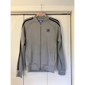 Adidas Grey Track Suit Zip Up -Sz Womens M/Mens S