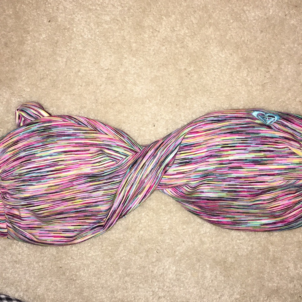 roxy multicolored bandeau swim top