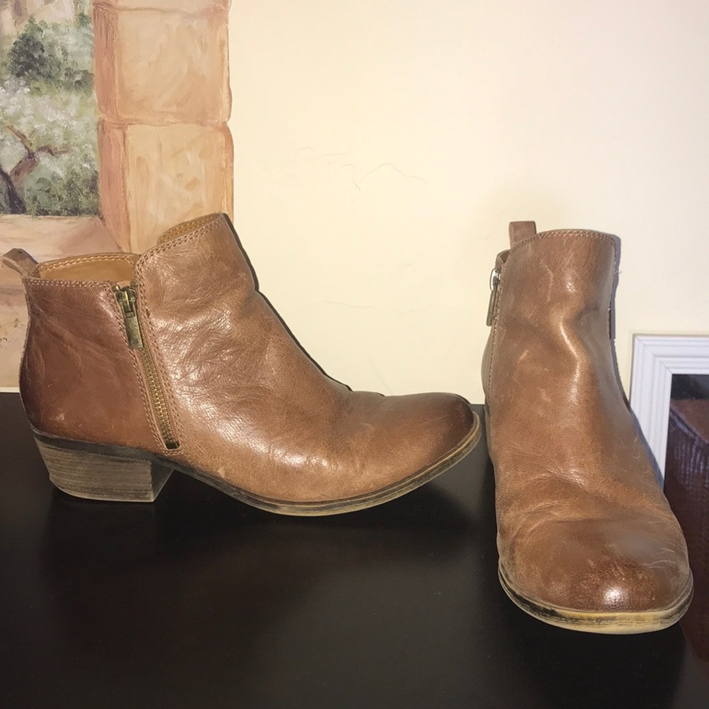 Lucky brand 8.5 booties! Brown leather.