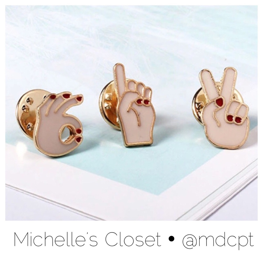 Hand Gestures pin set