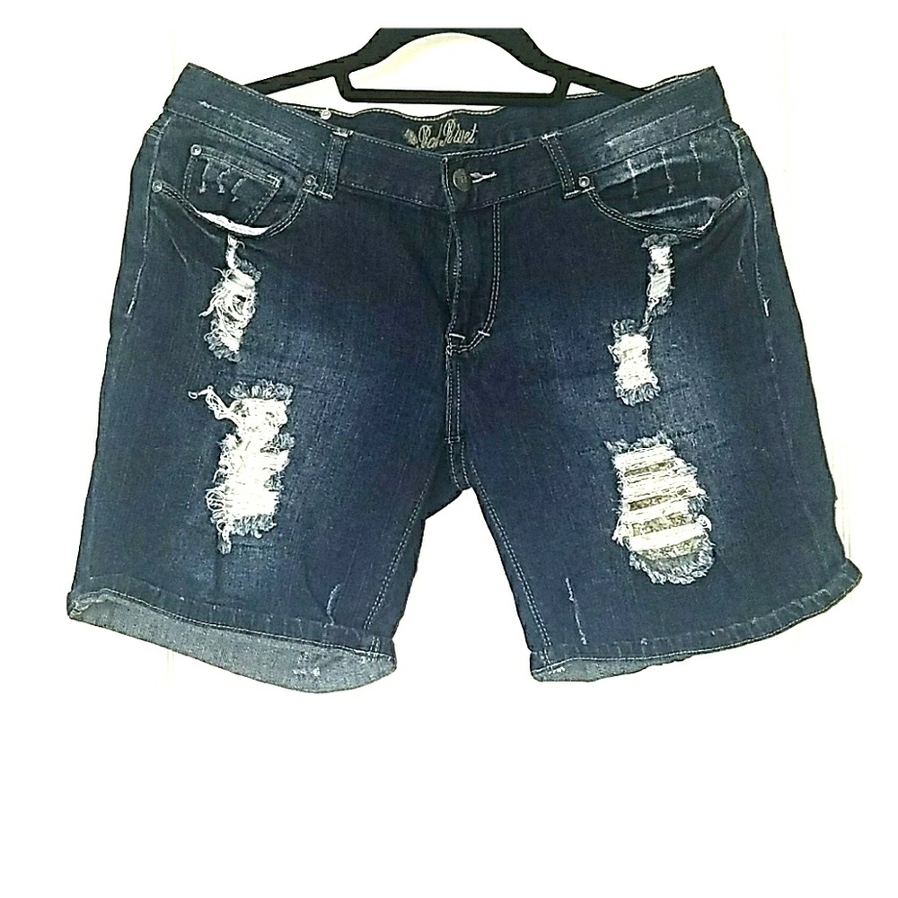 Rip Patched Jean Shorts