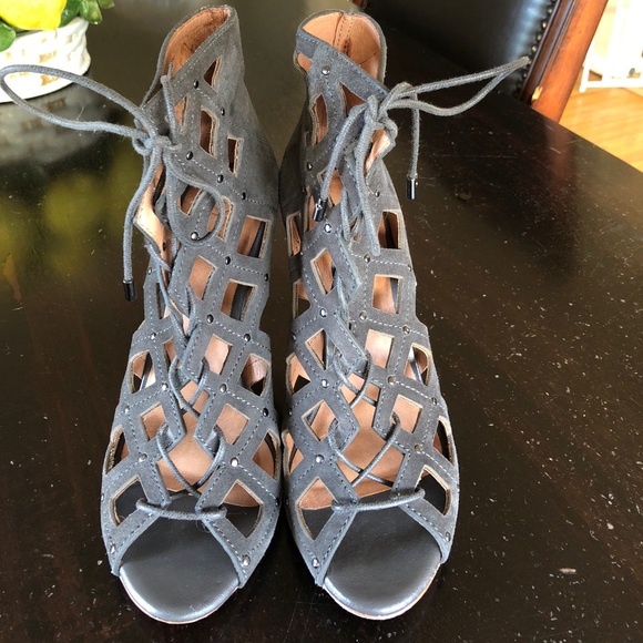 Joie caged grey suede heels - Picture 2 of 4