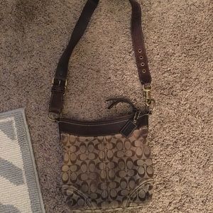 Worn crossbody brown coach purse