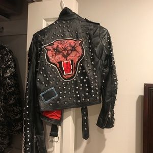 Famous Zara leather jacket with patches