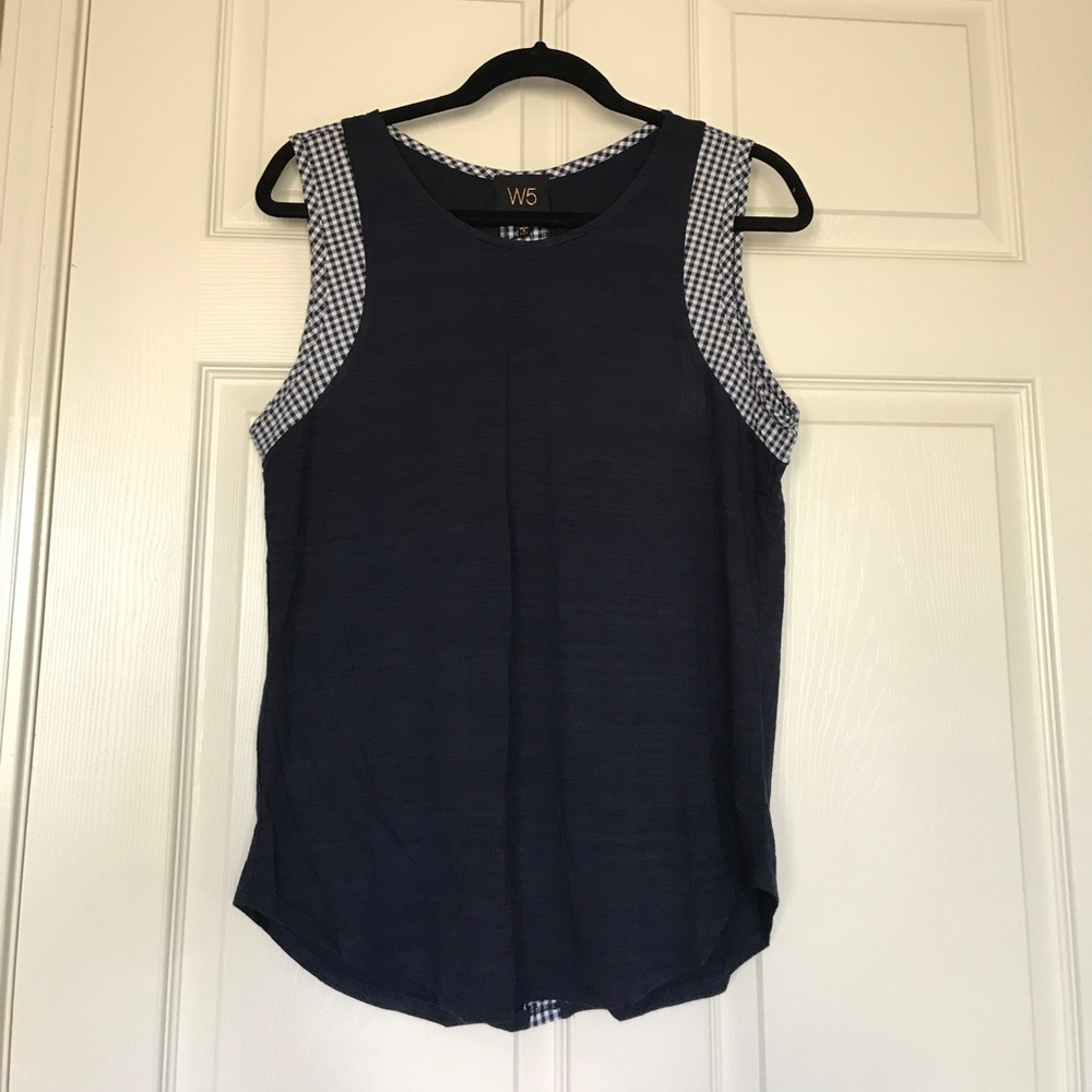 Navy blue cute sleeveless top