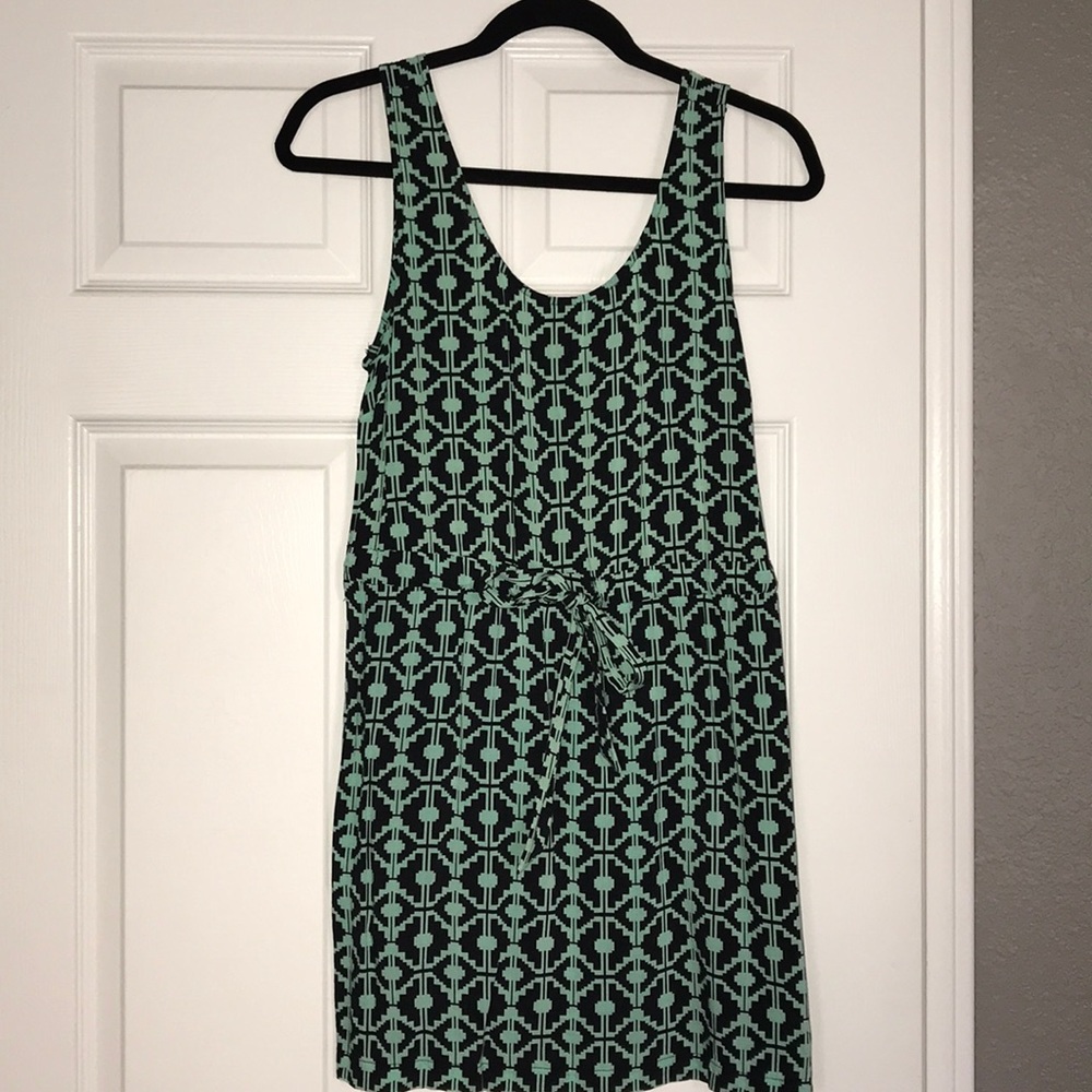 Forever 21 black and mint green printed dress