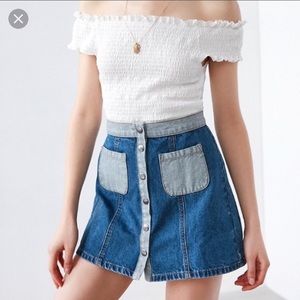 NWOT BDG Colorblock Denim A Line Skirt