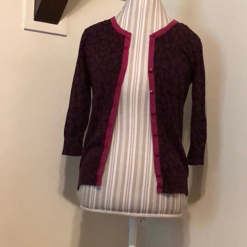Black and burgundy button up Cardigan