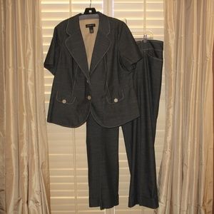Lane Bryant Blue Jacket Blazer Pant Suit 18