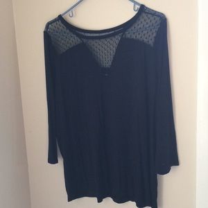 Black sheer top shirt