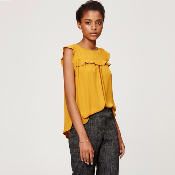 Mustard ruffle top Clearance